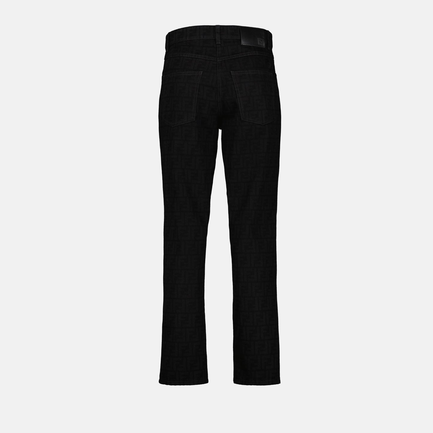 Black Monogram Slim-Fit Jeans