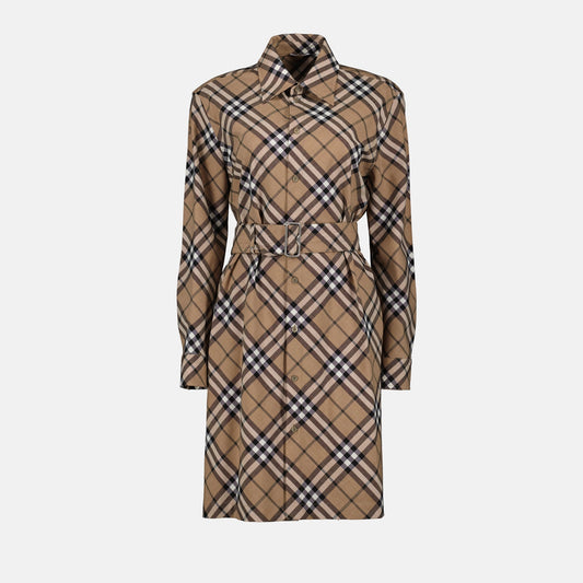Classic Check Belted Shirt Dress