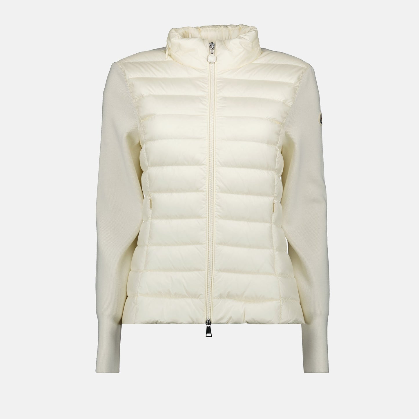 Ivory Knit Sleeve Puffer Jacket