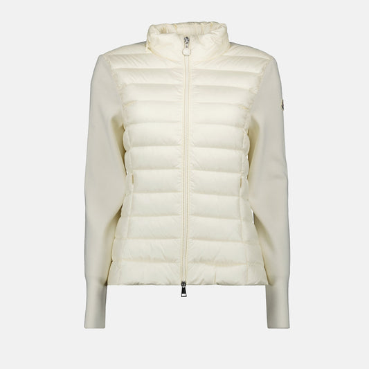 Ivory Knit Sleeve Puffer Jacket