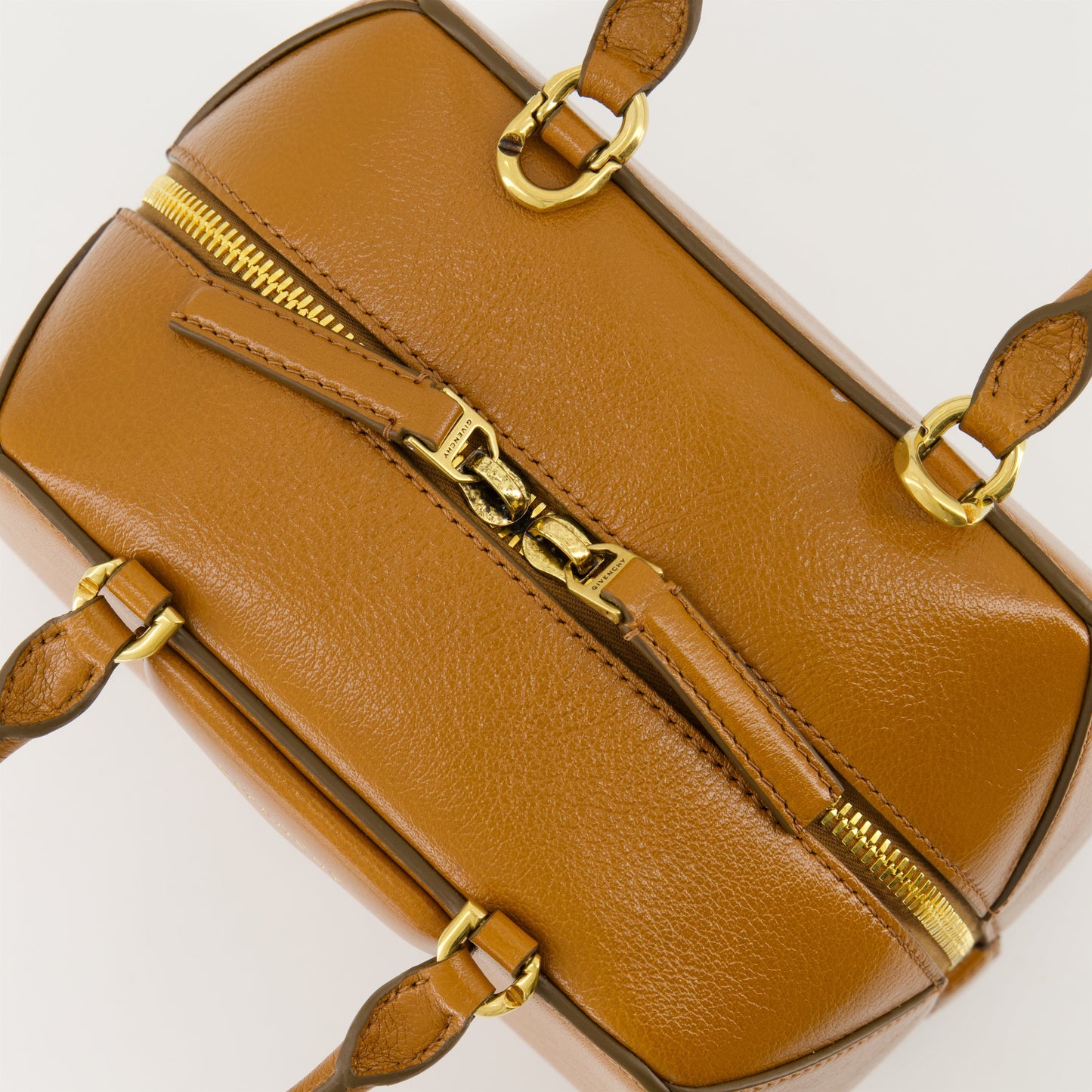 Small Antigona Top Handle Bag in Tan Leather