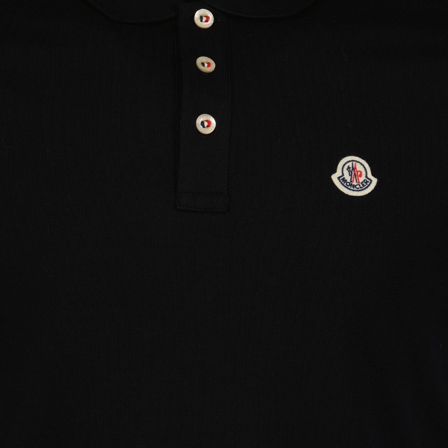 Black Polo Shirt with Signature Button Detail