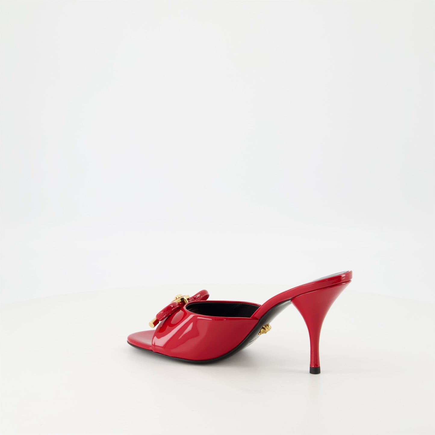 Red Patent Leather Mule Heels