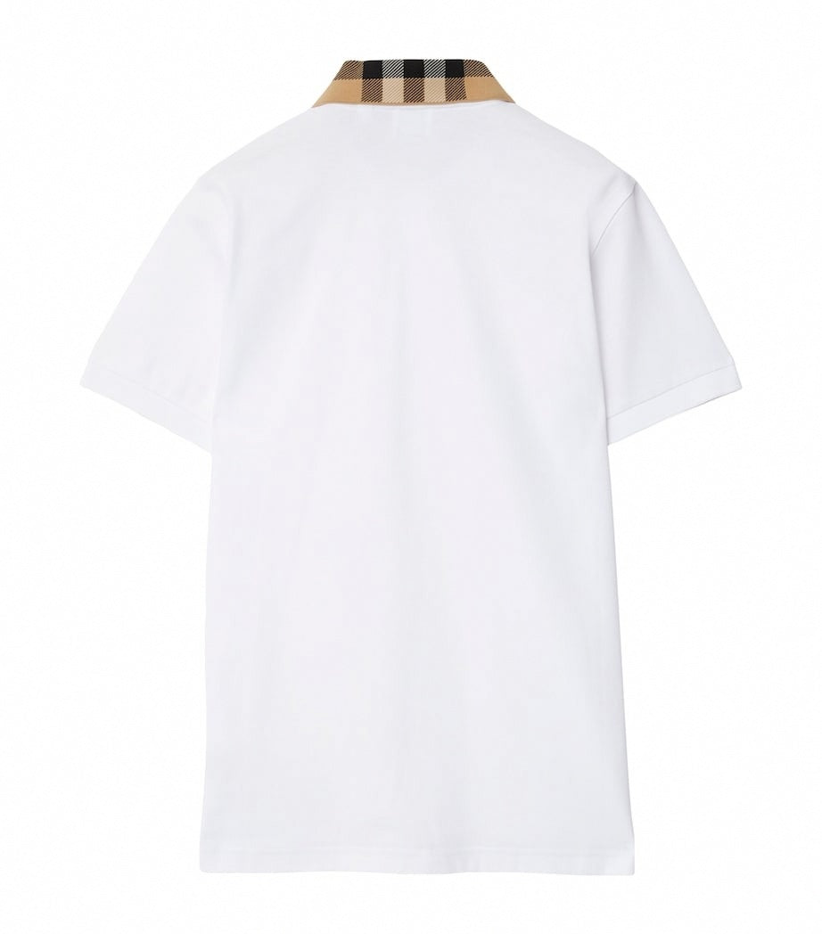 Cotton Polo Shirt with Iconic Check Collar