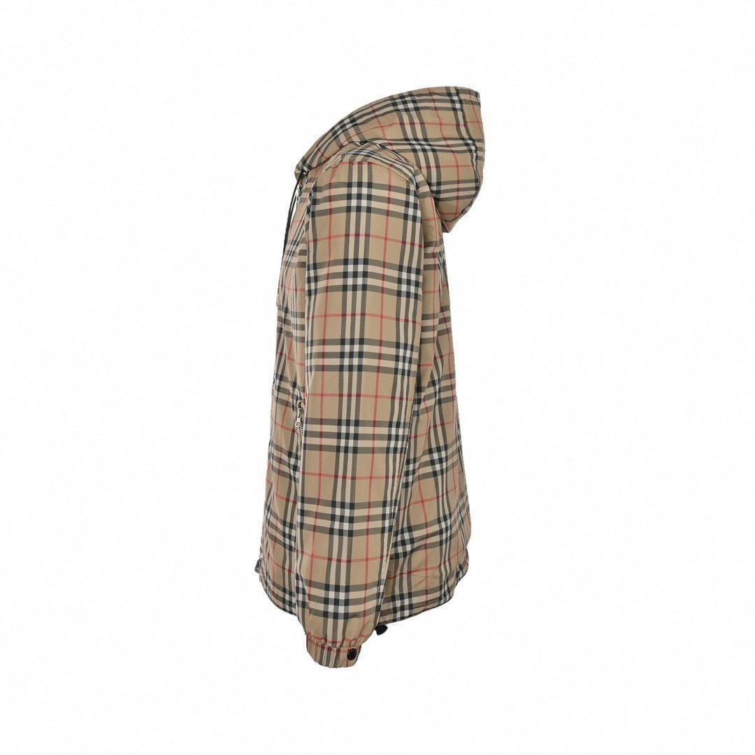 Reversible Vintage Check Hooded Windbreaker