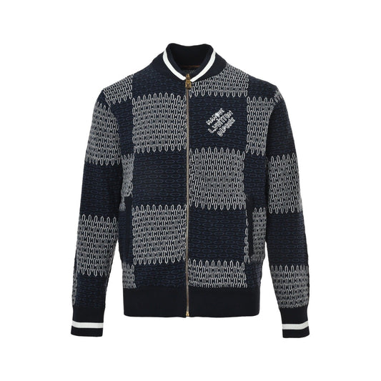 Damier Quilted Cotton Bomber