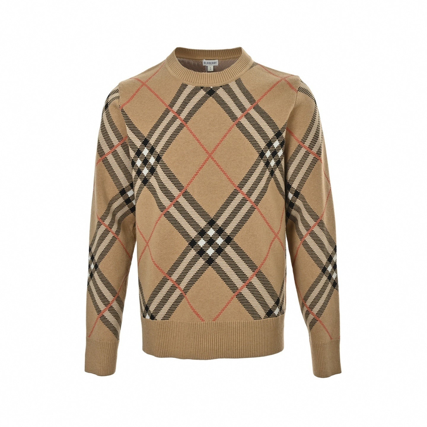 Check Argyle Intarsia Cashmere Blend Sweater
