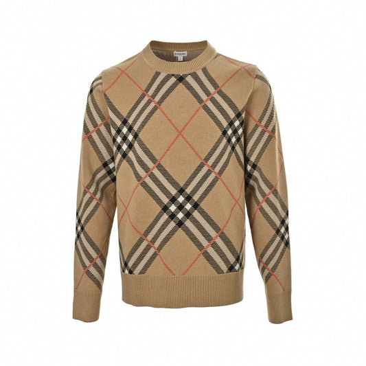 Check Argyle Intarsia Cashmere Blend Sweater