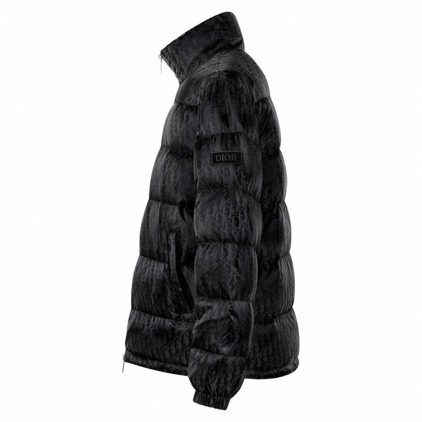 Oblique Quilted Down Jacket – Black