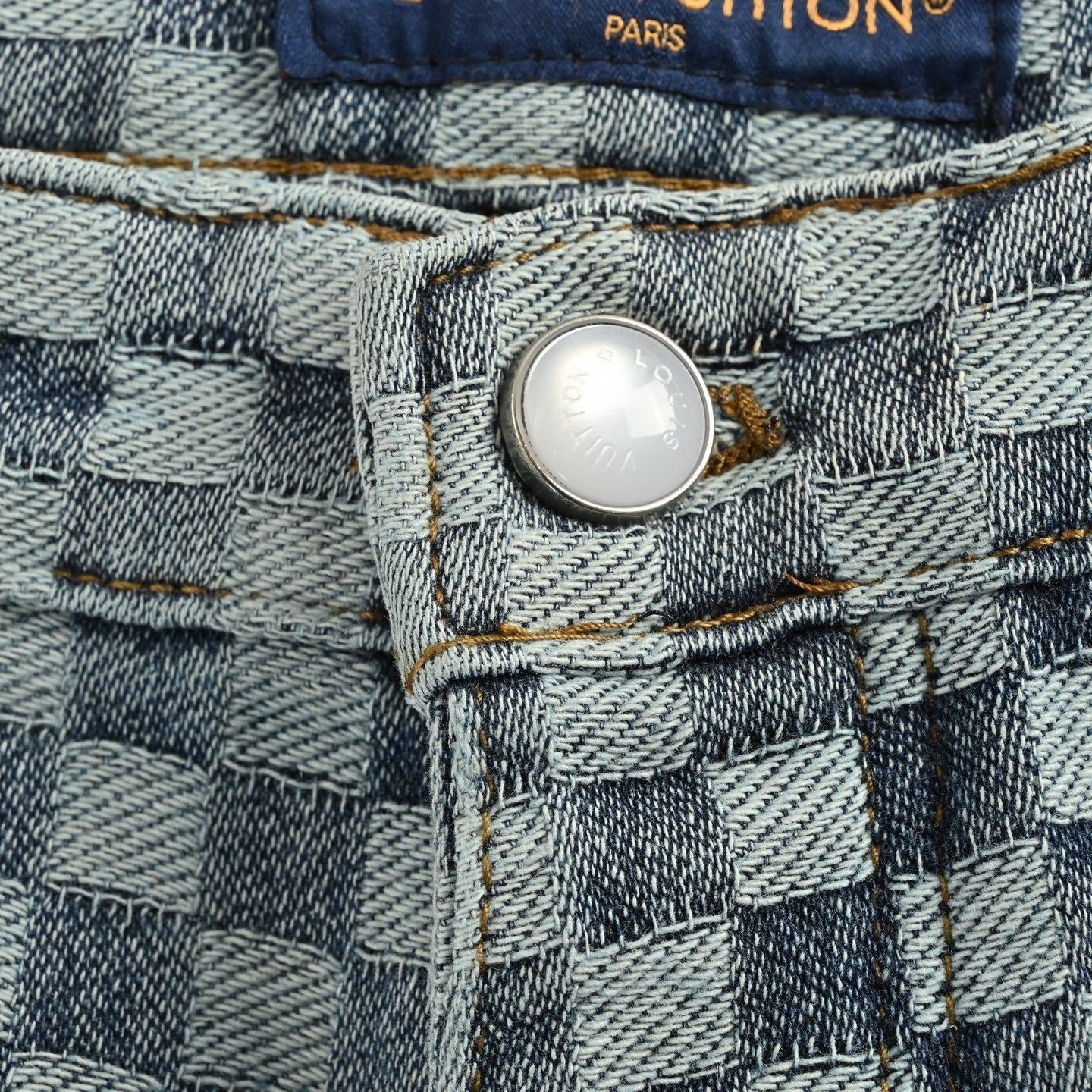 Damier Checkerboard Jacquard Denim Jeans