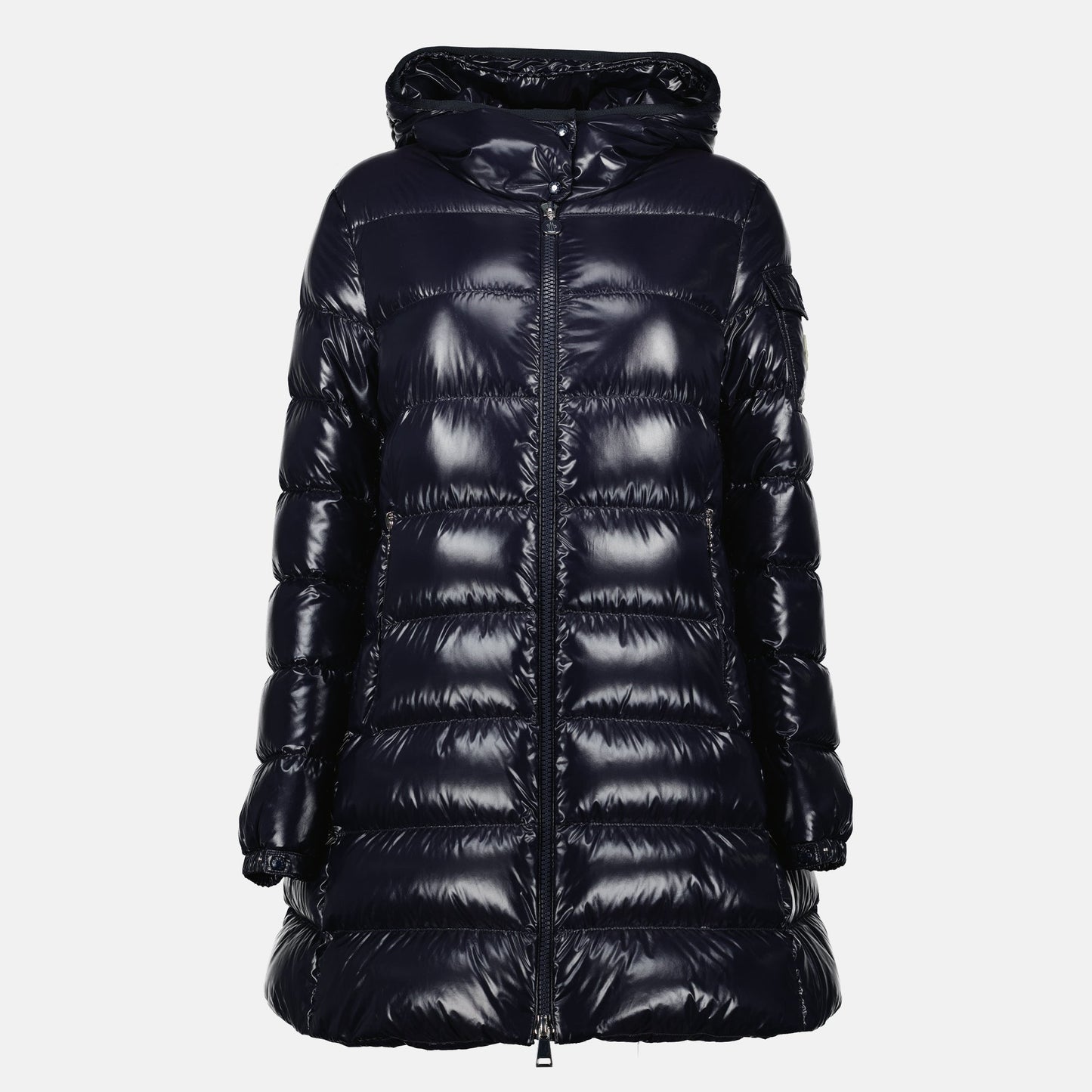 Glossy Hooded Long Puffer Coat