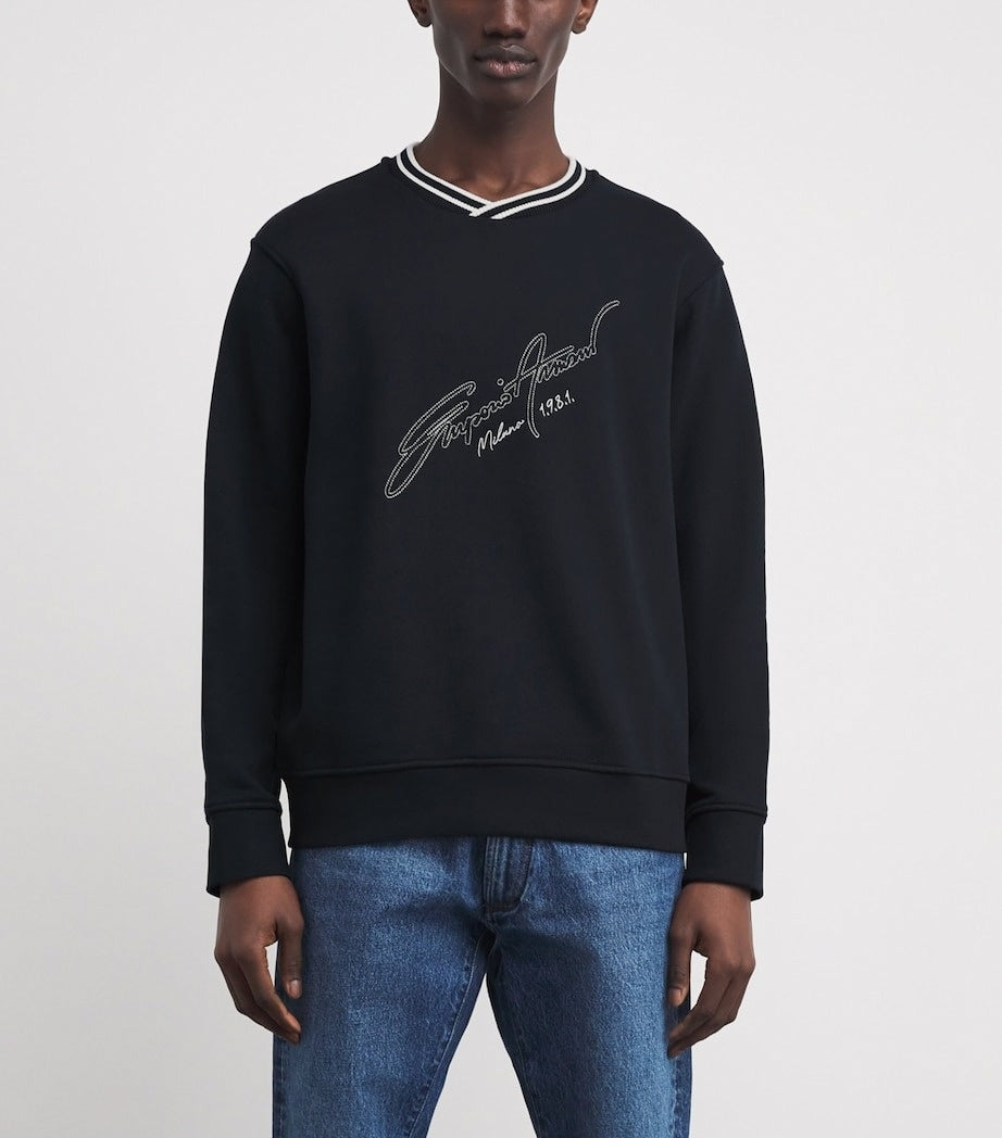 Embroidered Signature Cotton Sweatshirt