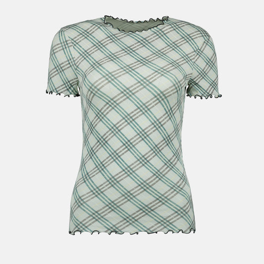 Check Print Mesh T-Shirt