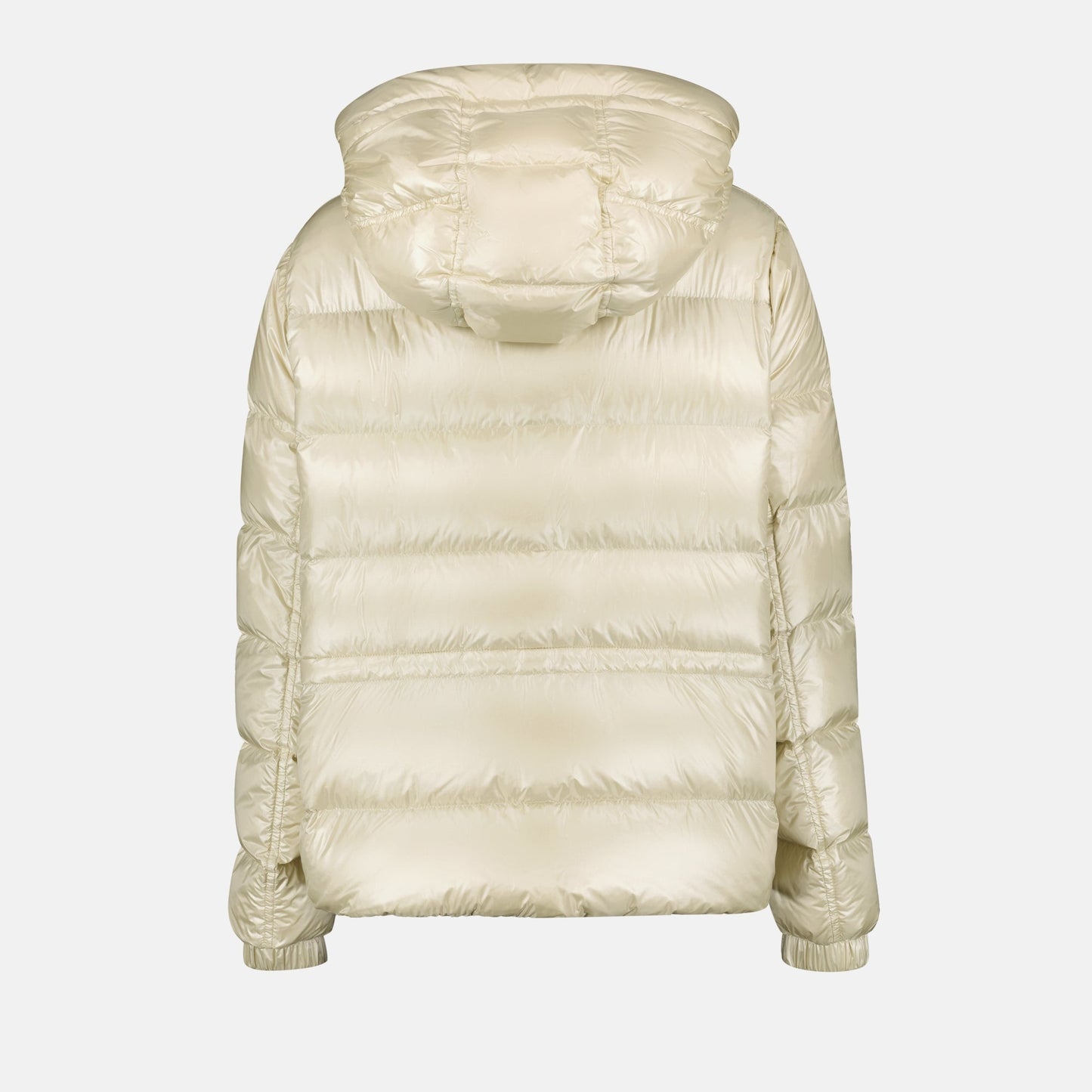 Cream Hooded Down Puffer Jacket