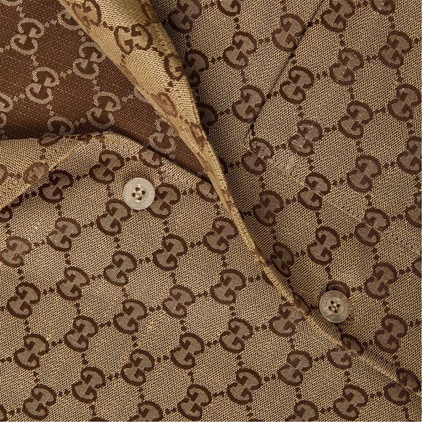 Men’s GG Linen Sleeve Patterned Shirt