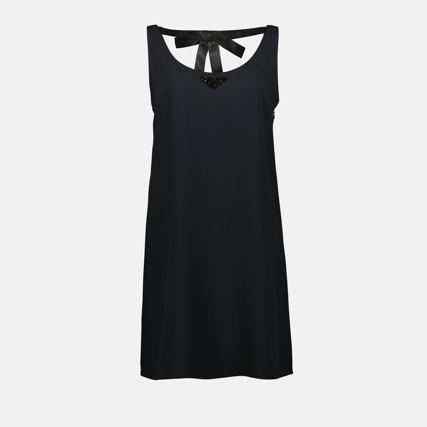 Sleeveless Ribbon-Tie Shift Dress