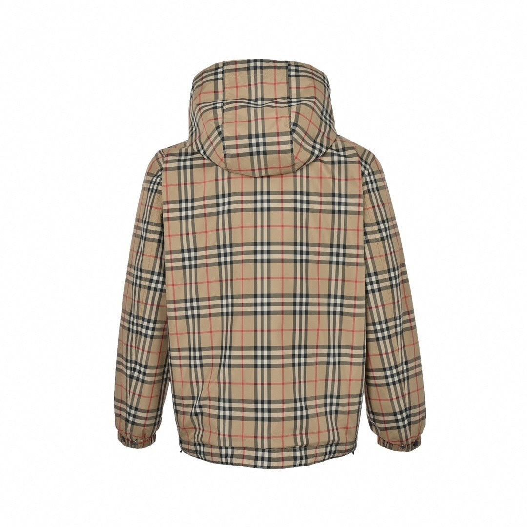 Reversible Vintage Check Hooded Windbreaker