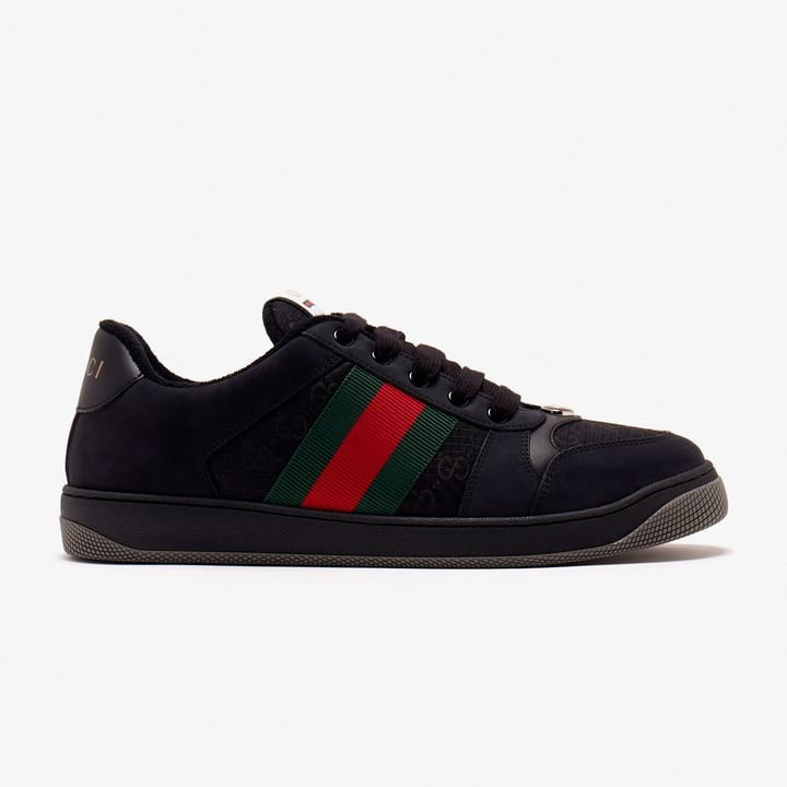 Screener Sneakers in Black with Web Stripe