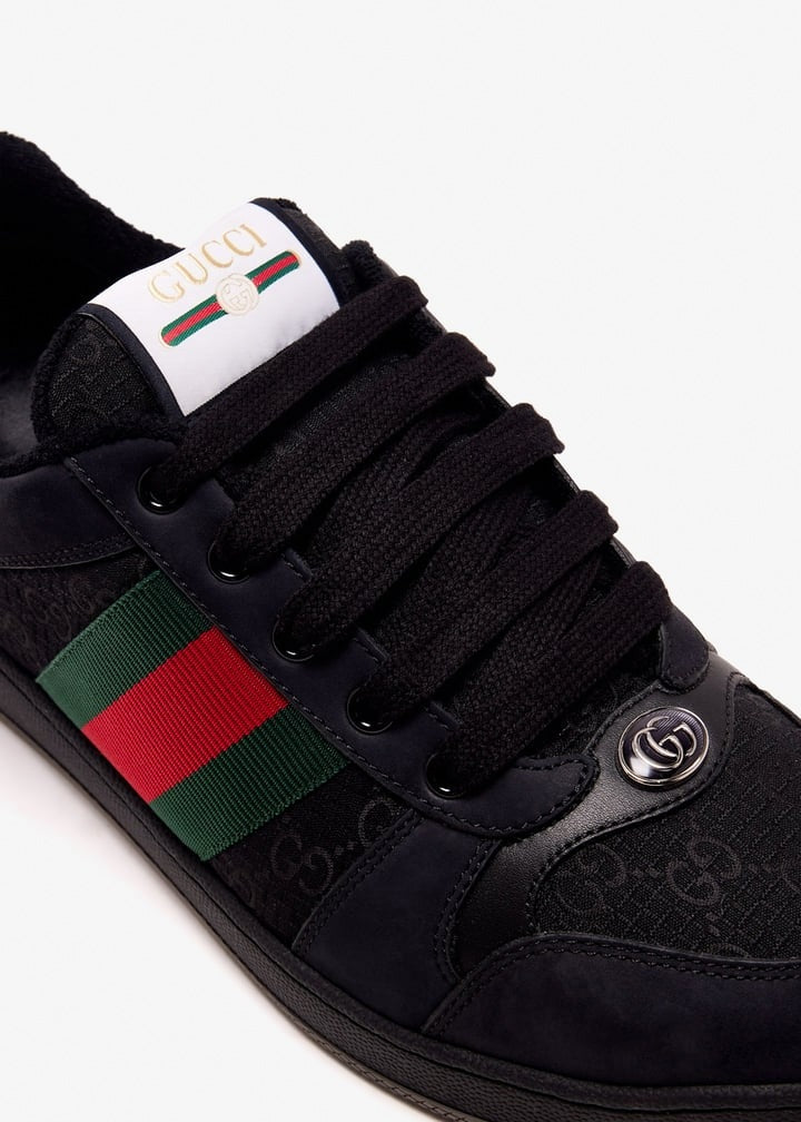 Screener Sneakers in Black with Web Stripe