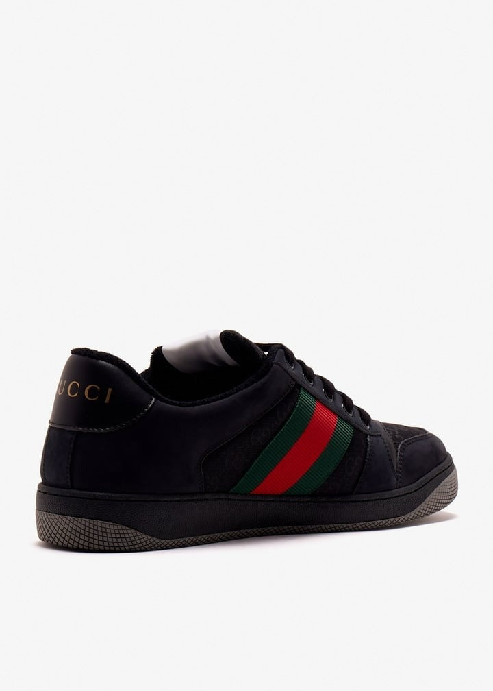 Screener Sneakers in Black with Web Stripe