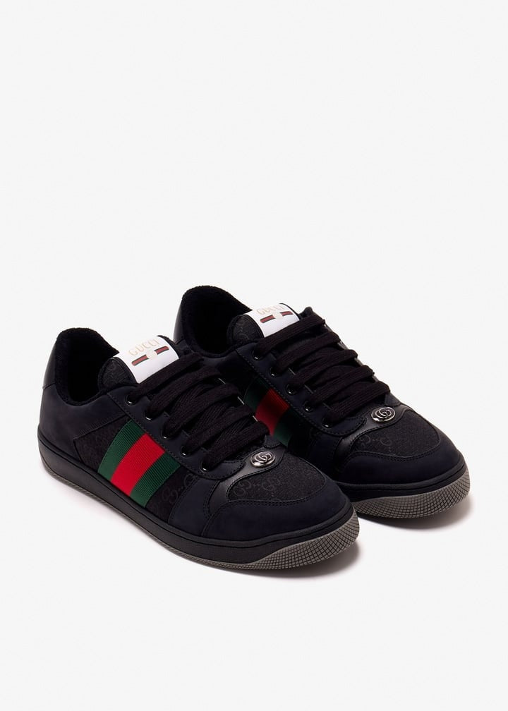 Screener Sneakers in Black with Web Stripe