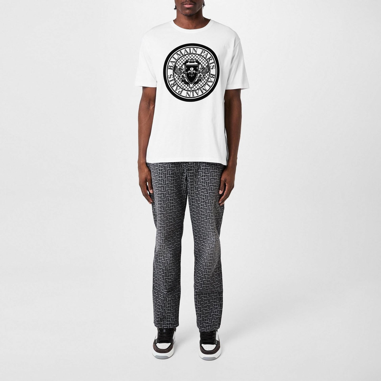Coin Logo Cotton T-Shirt – White