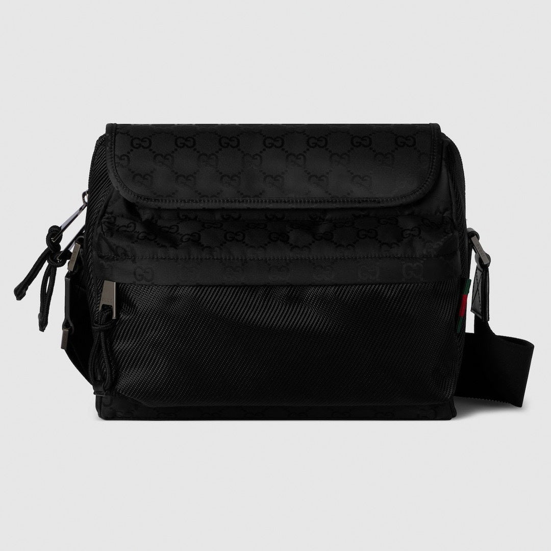 Medium Black Messenger Crossbody Bag