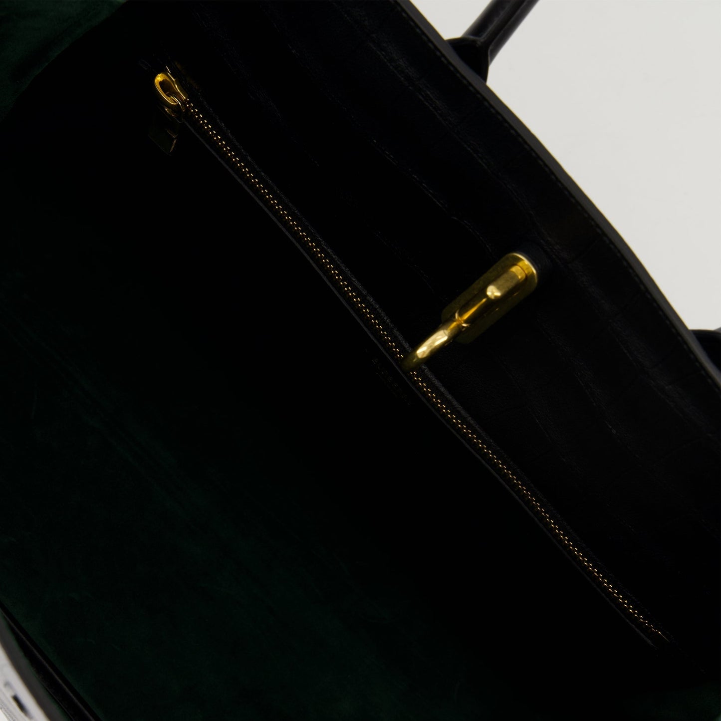 Croc-Embossed Leather Tote Bag