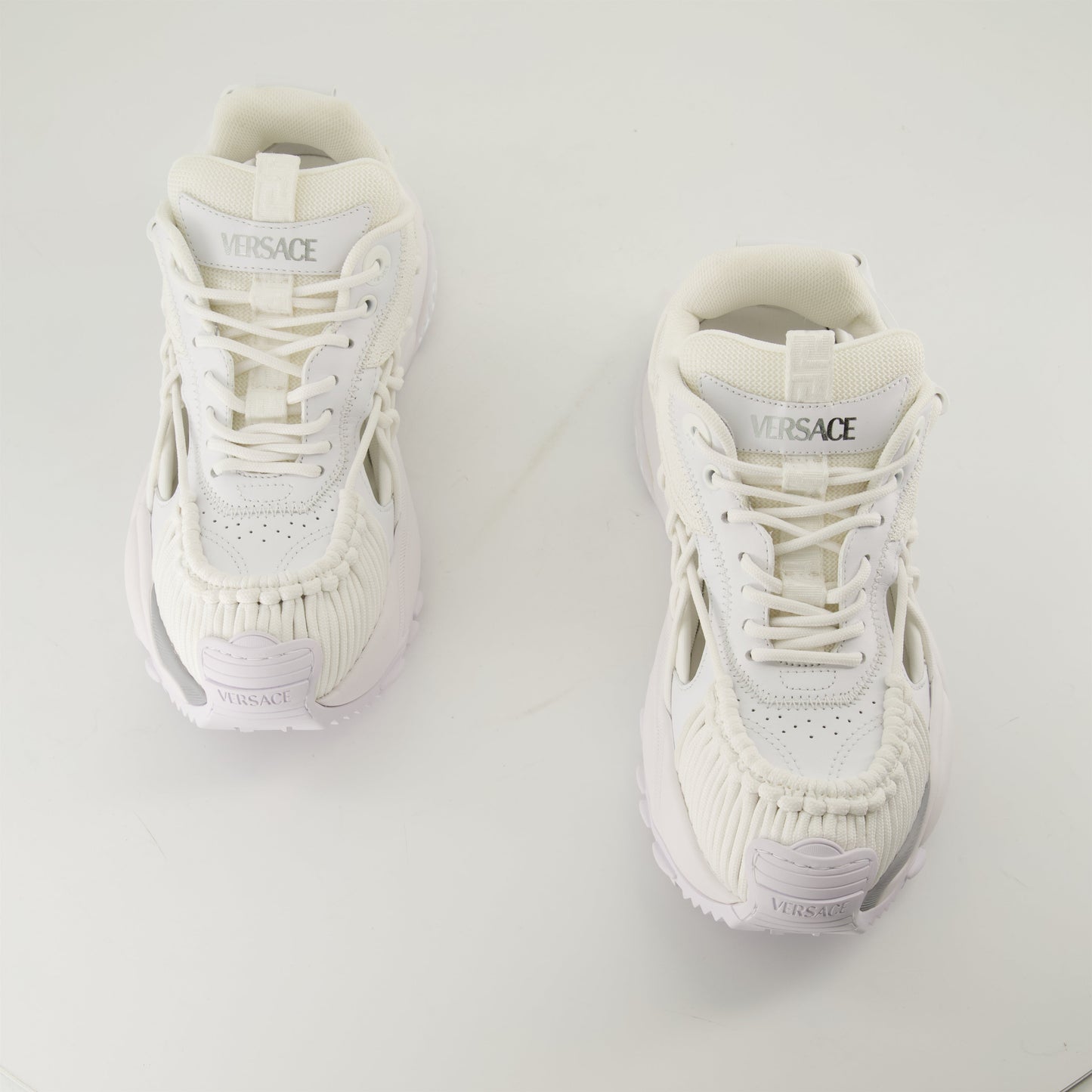 White Cutout Chunky Sneakers