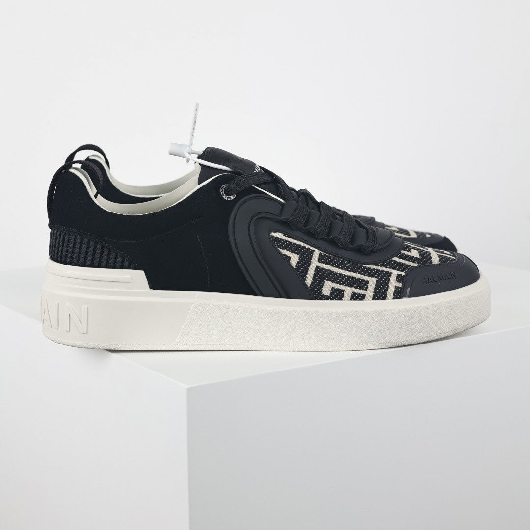 B-Court Sneakers in Black & Ivory Monogram
