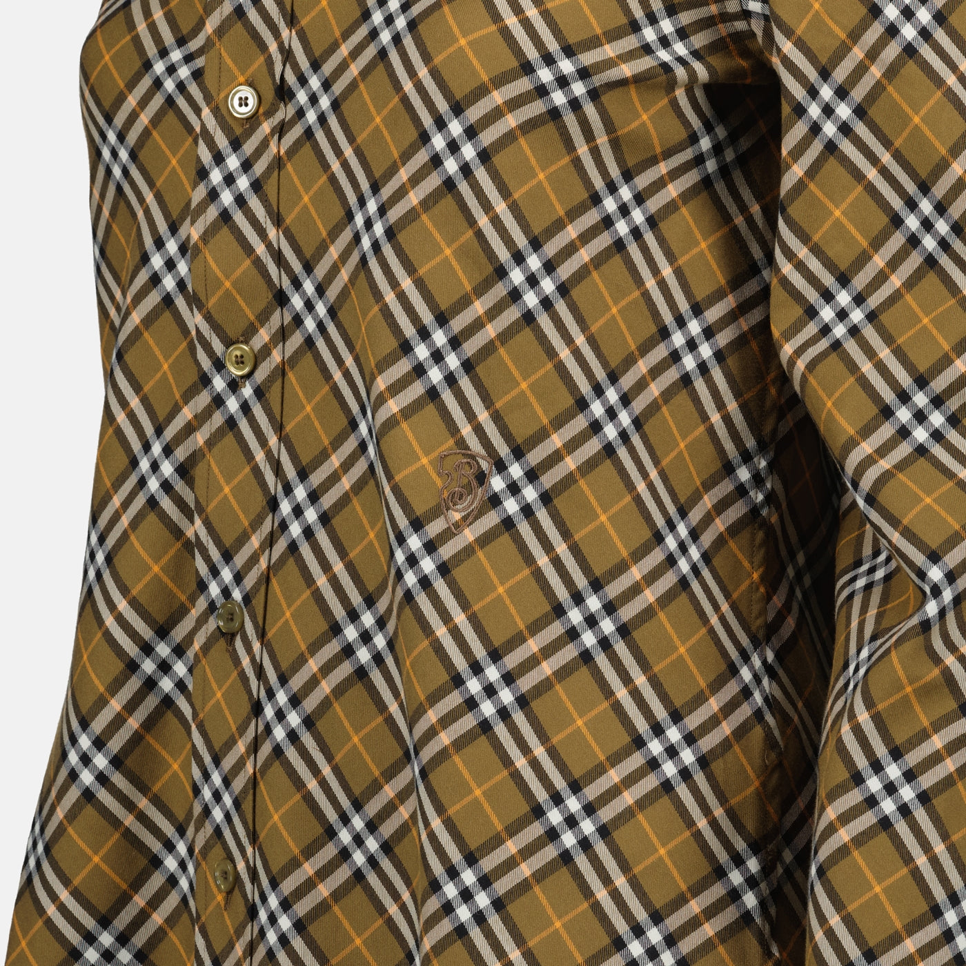 Vintage Check Cropped Shirt in Olive