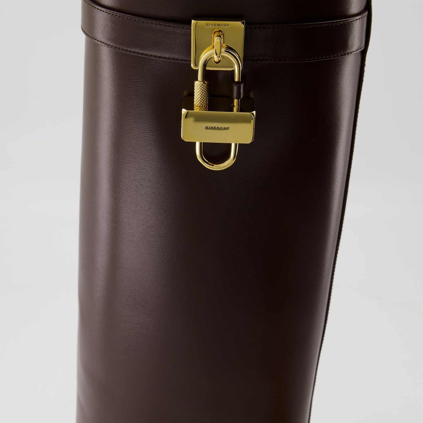 Shark Lock Brown Knee-High Wedge Boots