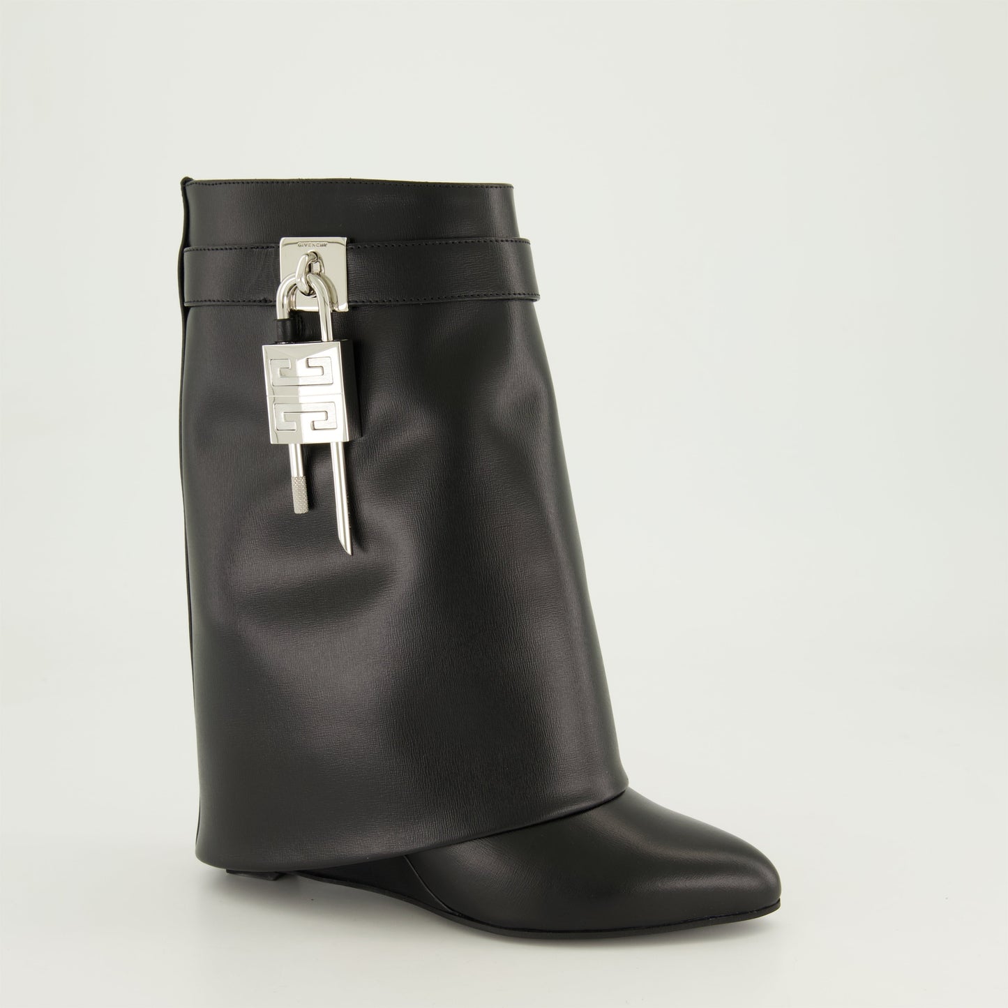Shark Lock Wedge Boots