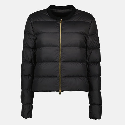 Cropped Down Jacket with Gold Zip