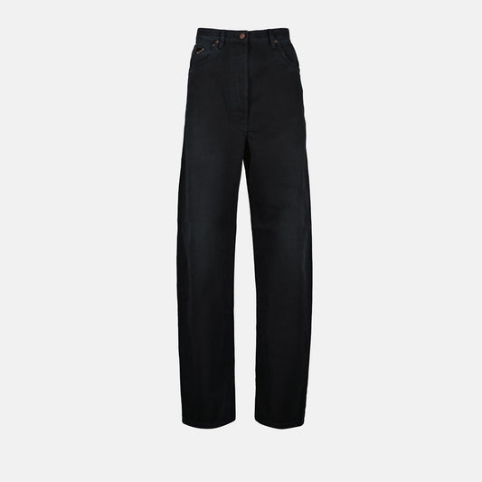 Wide-Leg Dark Wash Denim Jeans