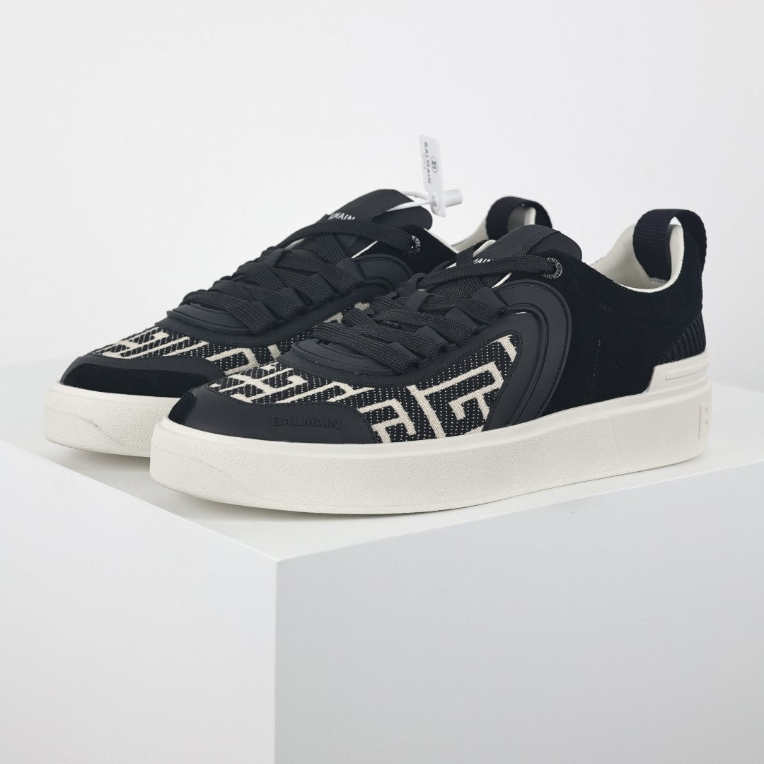 B-Court Sneakers in Black & Ivory Monogram