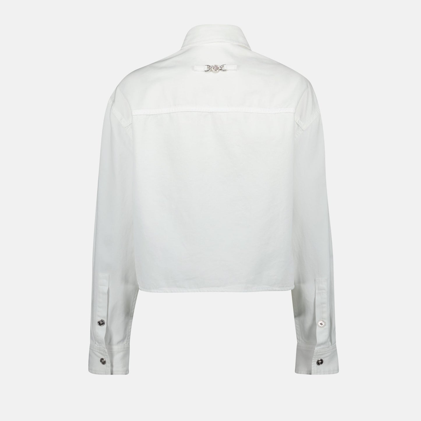 Cropped White Button-Up Shirt