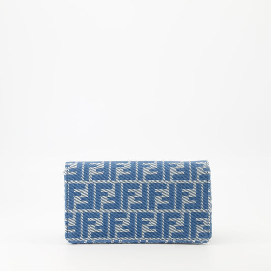 Baguette Chain Wallet – Denim Jacquard