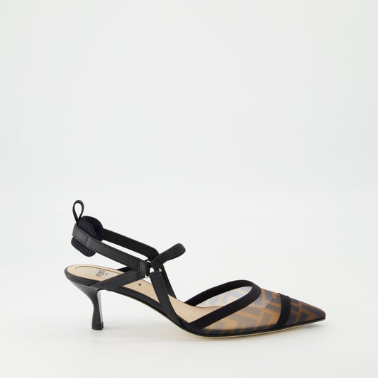 Mesh Slingback Pumps