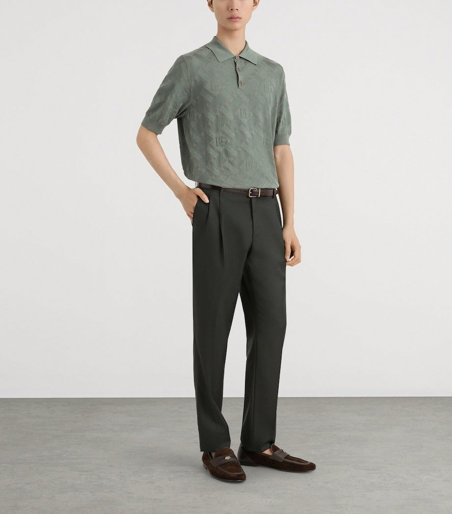 Silk Jacquard DG Polo Shirt