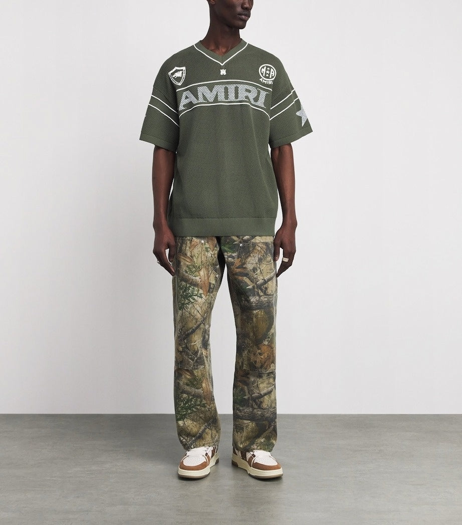 Technical Knitted Logo Oversized T-Shirt