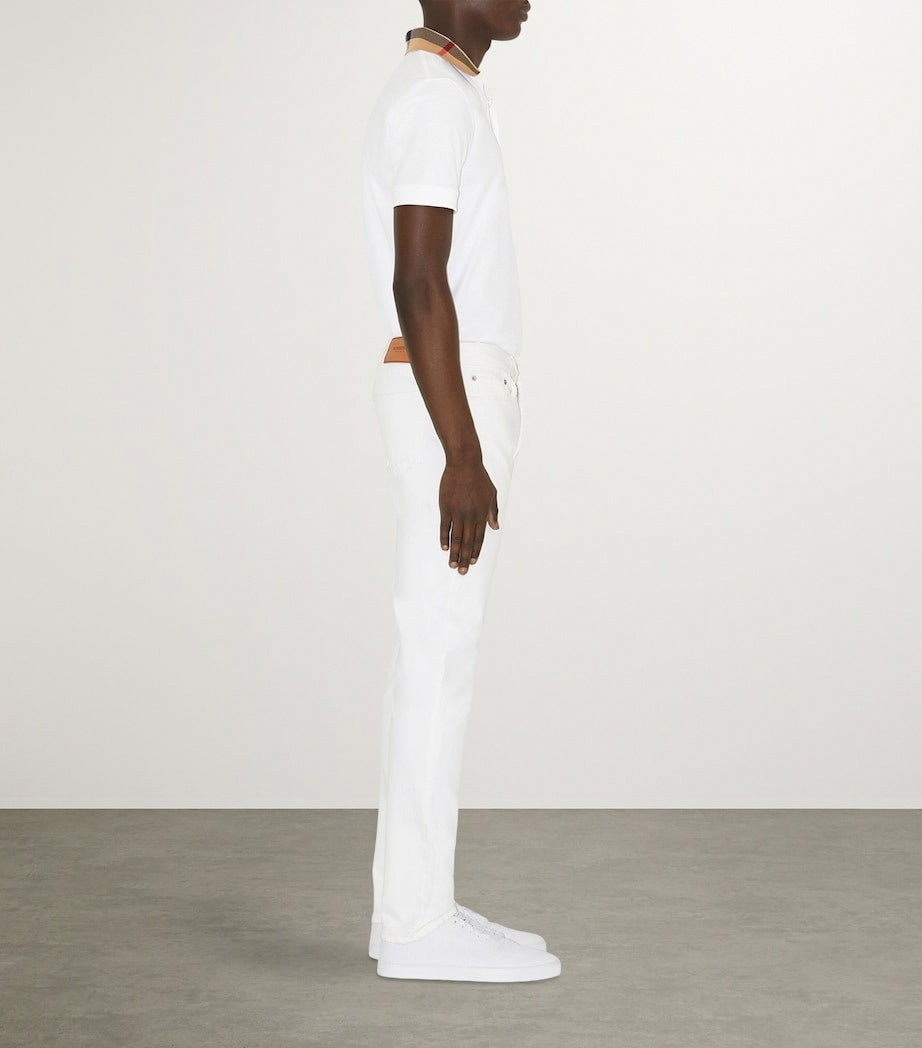 Cotton Polo Shirt with Iconic Check Collar