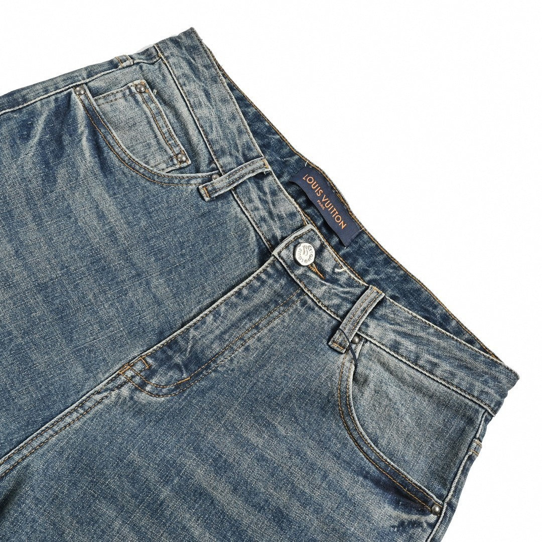 Slim-Fit Washed Denim Jeans with Embroidered Back Detail
