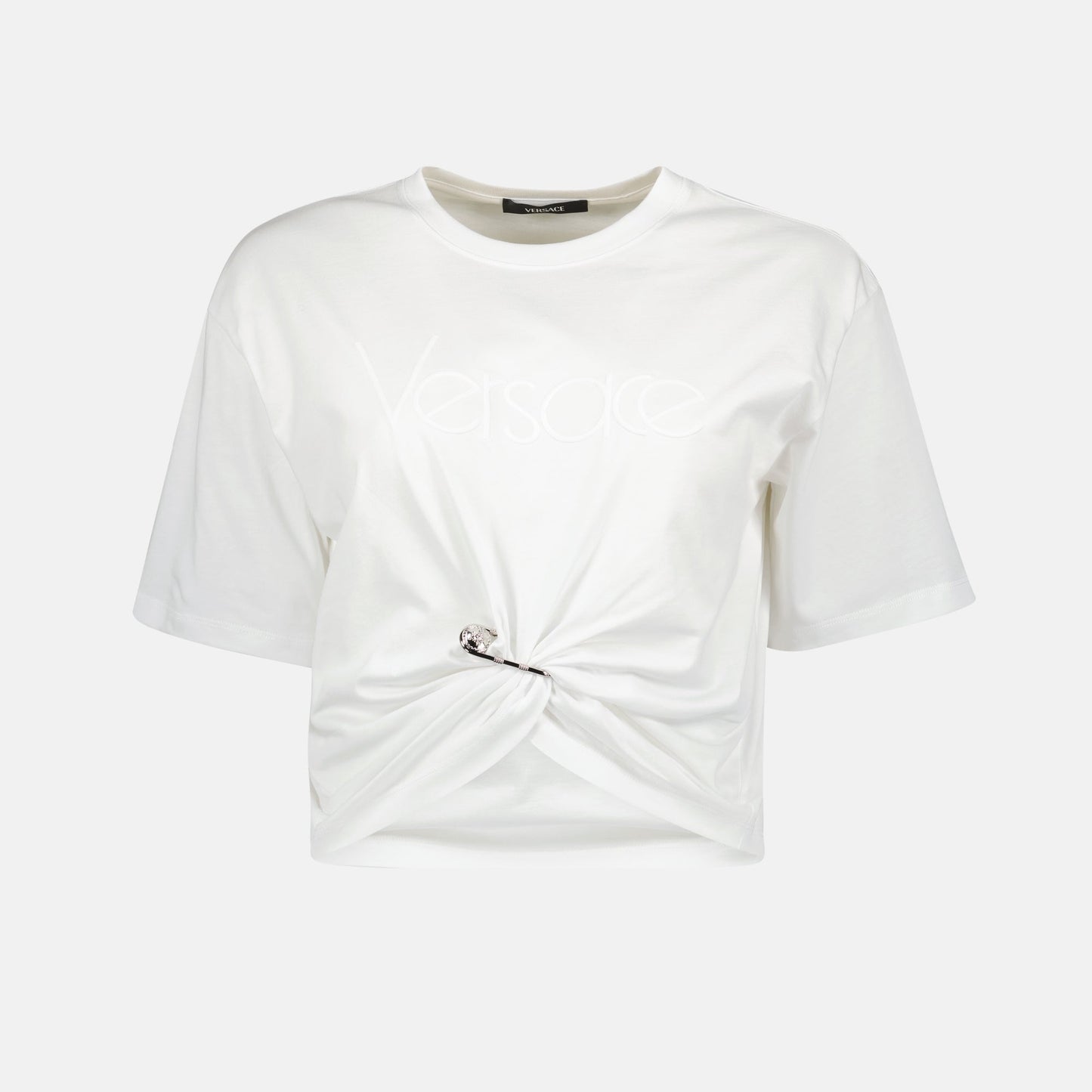 Logo Twist Crop T-Shirt -White