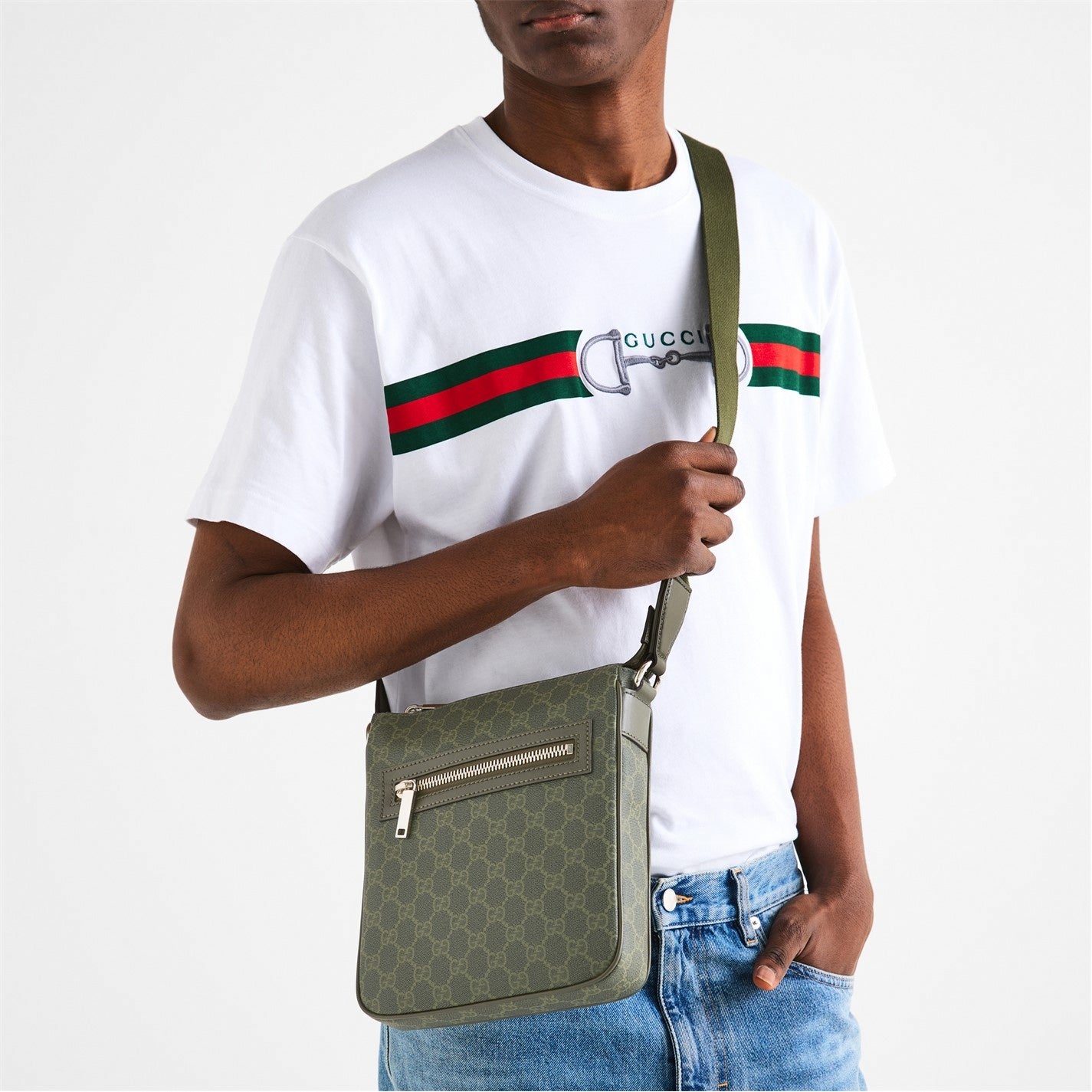 Men's GG Cotton Cross-Body Bag