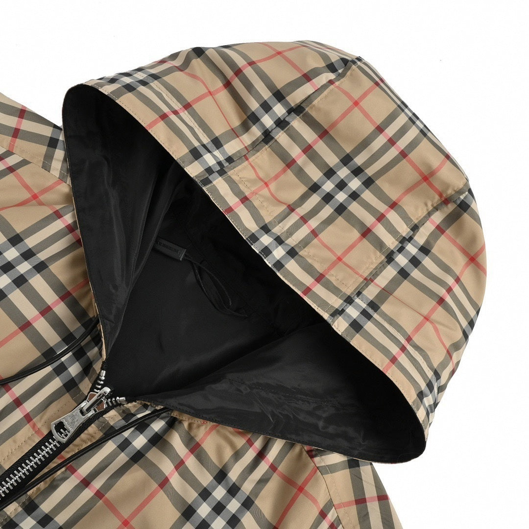 Reversible Vintage Check Hooded Windbreaker