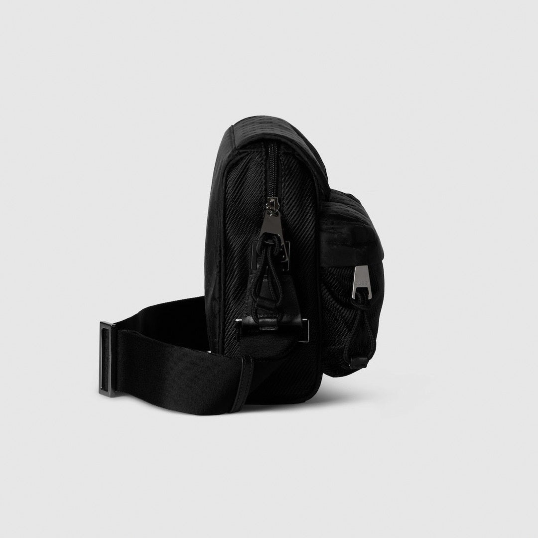 Medium Black Messenger Crossbody Bag