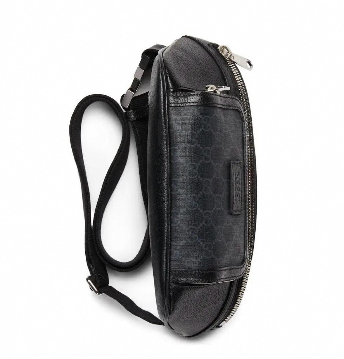Black Leather Belt Bag