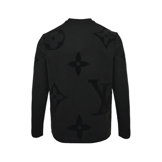LV Monogram Long-Sleeved Cotton Crewneck