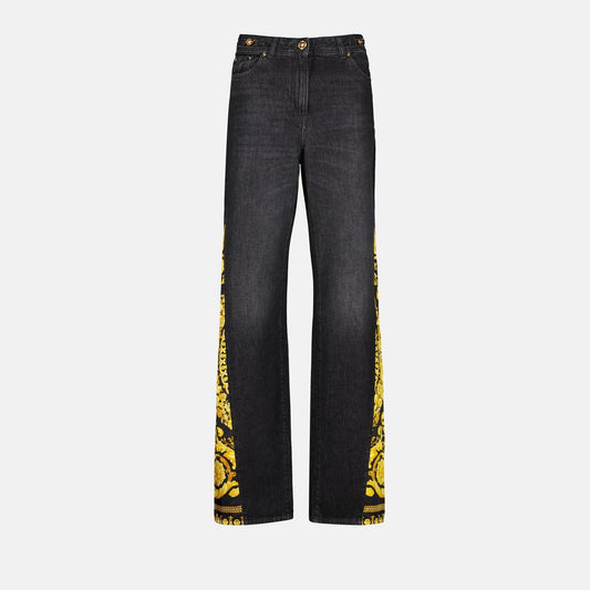 Baroque Panel Straight-Leg Jeans